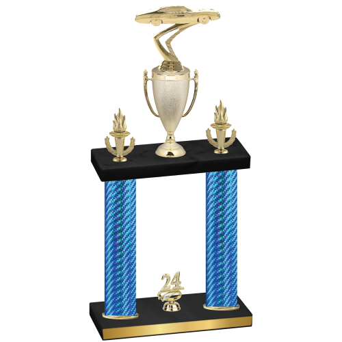 Double Blue Carbon Fiber Year Cars Trophy