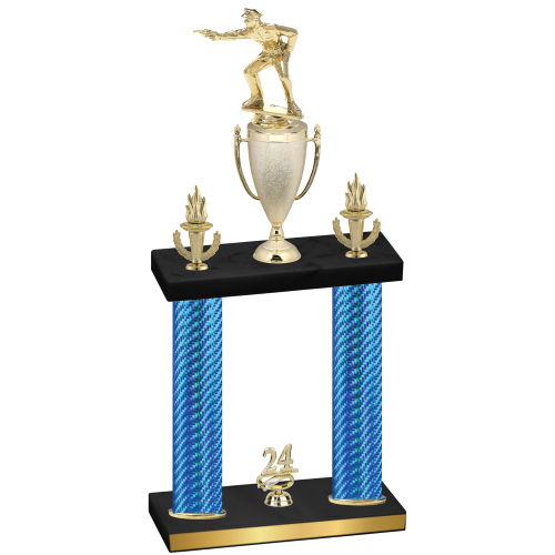 Double Blue Carbon Fiber Year Shooter Trophy