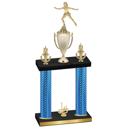 Double Blue Carbon Fiber First Place Skater Trophy