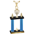 Double Blue Carbon Fiber Fourth Place Weights Trophy