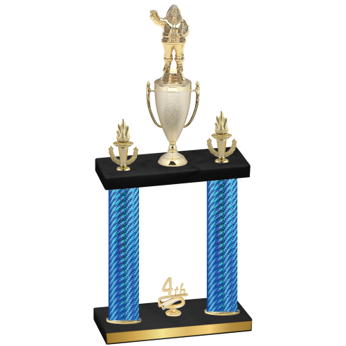 Double Blue Carbon Fiber Fourth Place Holiday Trophy