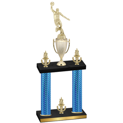 Double Blue Carbon Fiber Victory Basketball Trophy