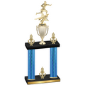 Double Blue Carbon Fiber Victory Flag Football Trophy