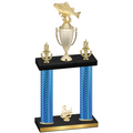 Double Blue Carbon Fiber Third Place Fishing Trophy