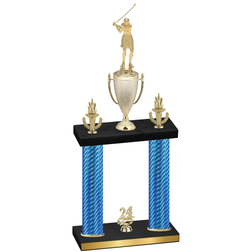 Double Blue Carbon Fiber Year Golf Trophy