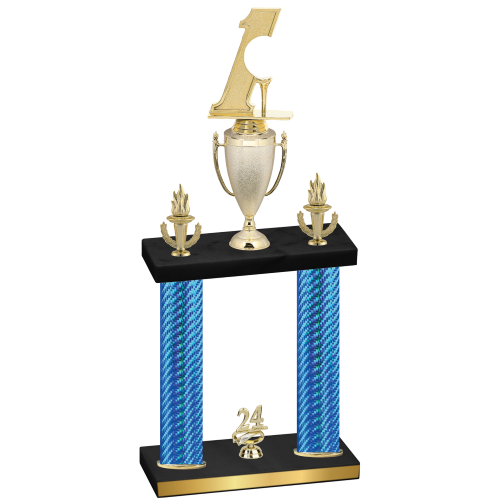 Double Blue Carbon Fiber Year Golf Trophy