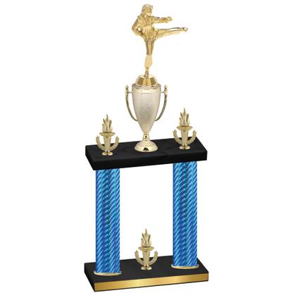 Double Blue Carbon Fiber Victory Karate Trophy