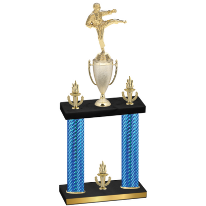 Double Blue Carbon Fiber Victory Karate Trophy