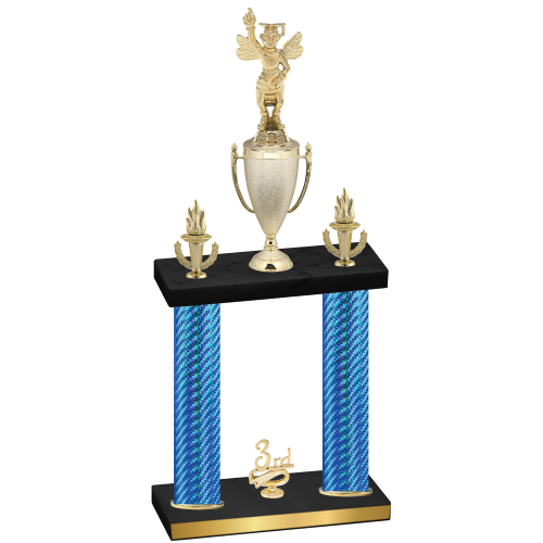 Double Blue Carbon Fiber Third Place Academics Trophy