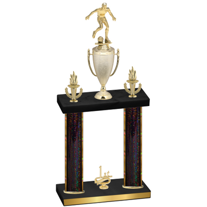 Double Black Glacier First Place Soccer Trophy
