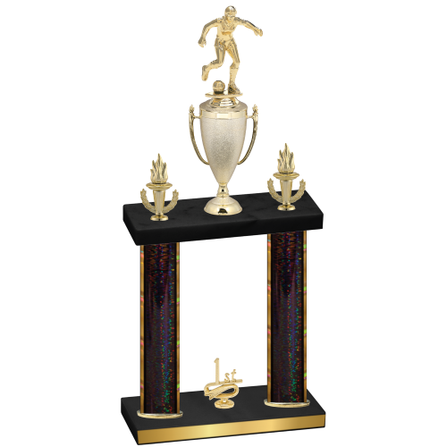 Double Black Glacier First Place Soccer Trophy