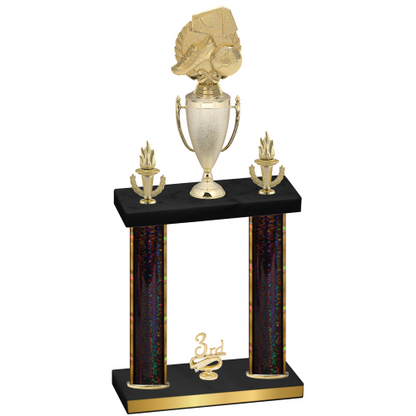 Double Black Glacier Third Place Soccer Trophy