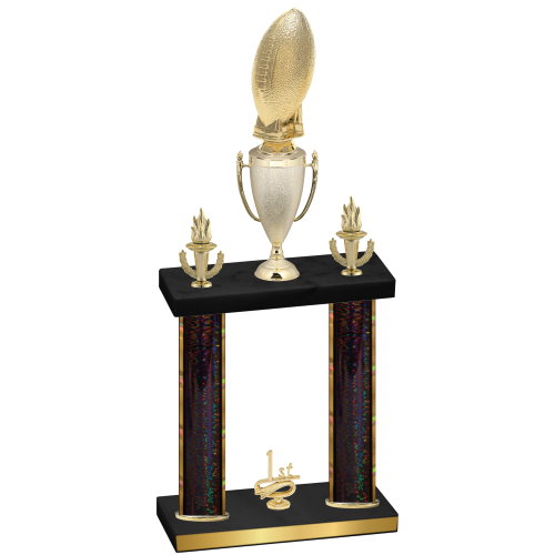 Double Black Glacier First Place Football Trophy