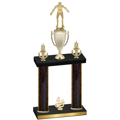 Double Black Glacier Fourth Place Wrestling Trophy