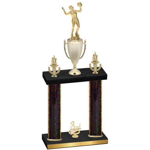 Double Black Glacier Third Place Volleyball Trophy