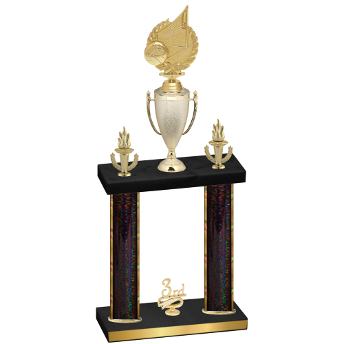 Double Black Glacier Third Place Volleyball Trophy