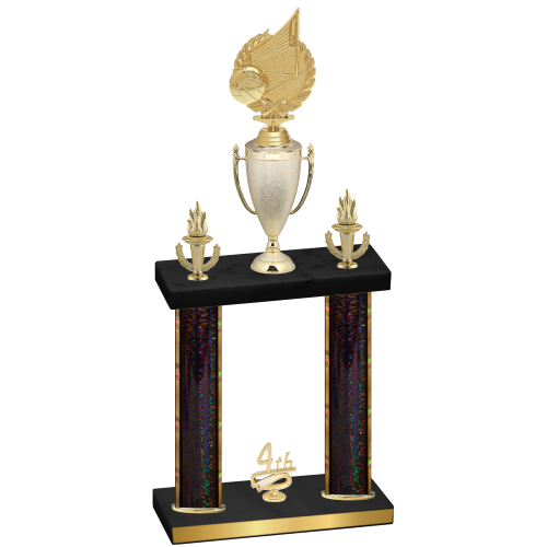 Double Black Glacier Fourth Place Volleyball Trophy