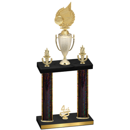 Double Black Glacier Fourth Place Volleyball Trophy