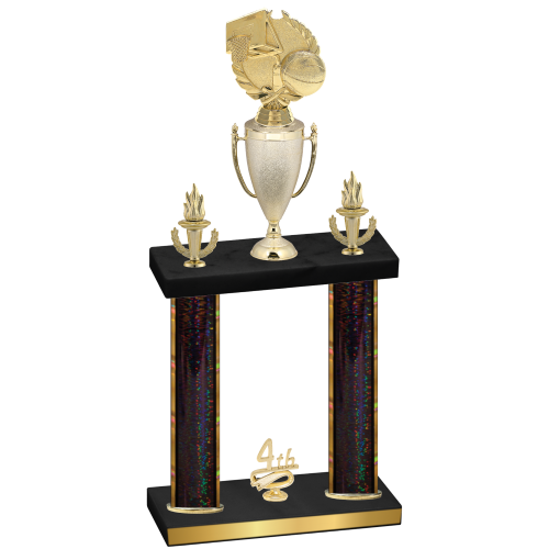 Double Black Glacier Fourth Place Basketball Trophy