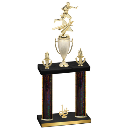 Double Black Glacier First Place Flag Football Trophy