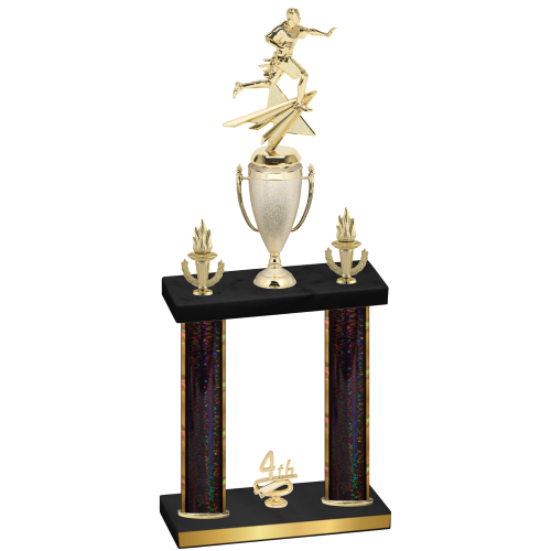 Double Black Glacier Fourth Place Flag Football Trophy
