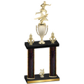 Double Black Glacier Year Flag Football Trophy