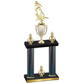 Double Black Carbon Fiber Victory Football Trophy