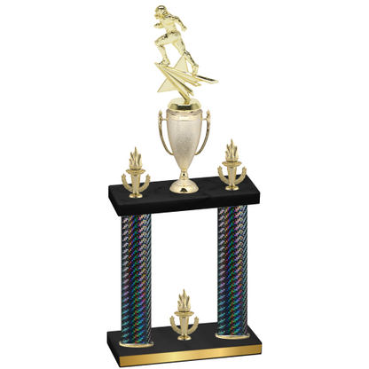 Double Black Carbon Fiber Victory Football Trophy