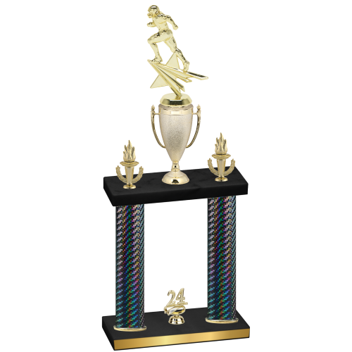 Double Black Carbon Fiber Year Football Trophy