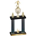 Double Black Carbon Fiber Second Place Soccer Trophy
