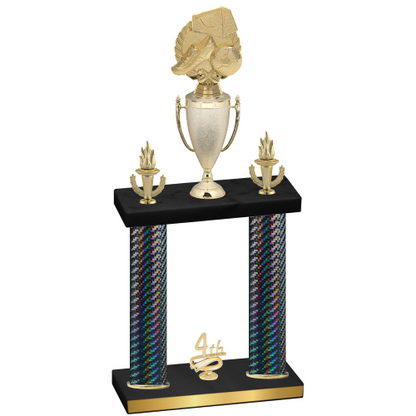 Double Black Carbon Fiber Fourth Place Soccer Trophy