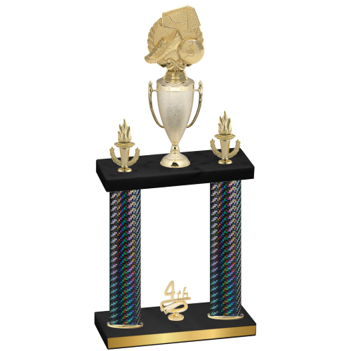 Double Black Carbon Fiber Fourth Place Soccer Trophy