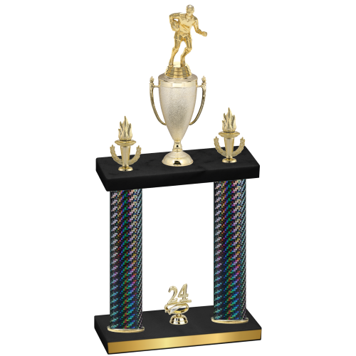 Double Black Carbon Fiber Year Rugby Trophy