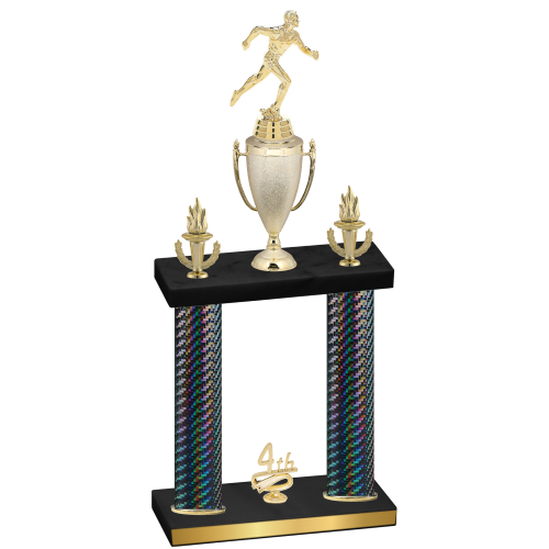Double Black Carbon Fiber Fourth Place Running Trophy