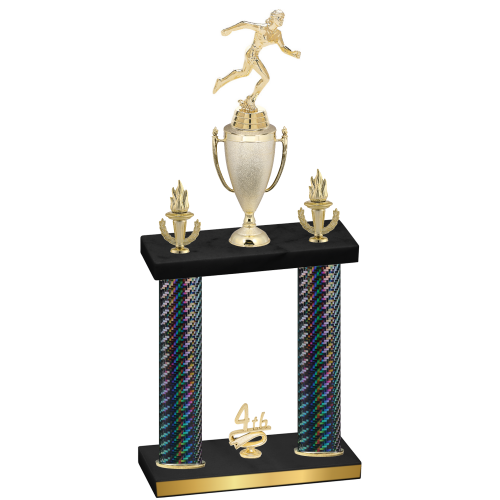 Double Black Carbon Fiber Fourth Place Running Trophy