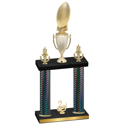 Double Black Carbon Fiber Second Place Football Trophy