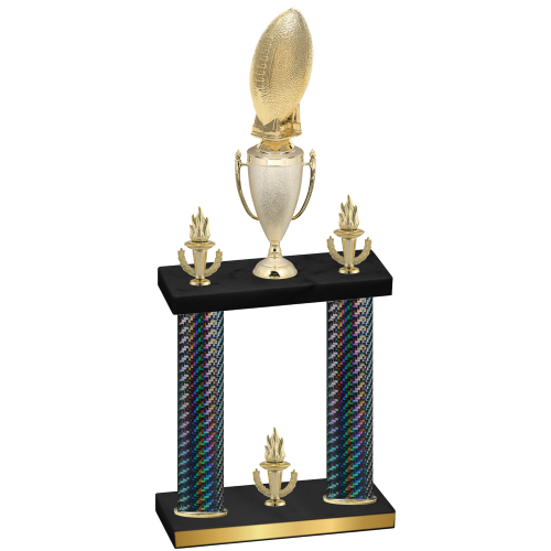 Double Black Carbon Fiber Victory Football Trophy