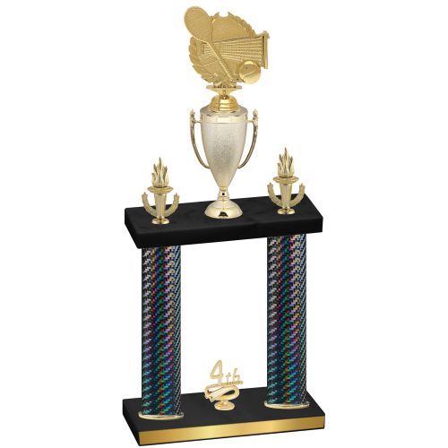 Double Black Carbon Fiber Fourth Place Tennis Trophy