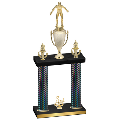 Double Black Carbon Fiber Third Place Wrestling Trophy
