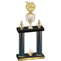 Double Black Carbon Fiber Fourth Place Bowling Trophy