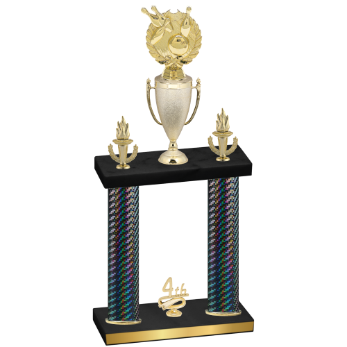 Double Black Carbon Fiber Fourth Place Bowling Trophy