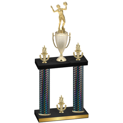 Double Black Carbon Fiber Victory Volleyball Trophy
