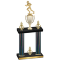 Double Black Carbon Fiber Victory Football Trophy