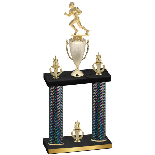 Double Black Carbon Fiber Victory Football Trophy