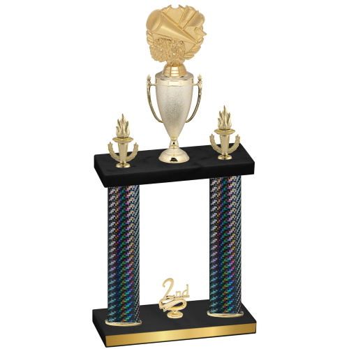 Double Black Carbon Fiber Second Place Cheerleading Trophy