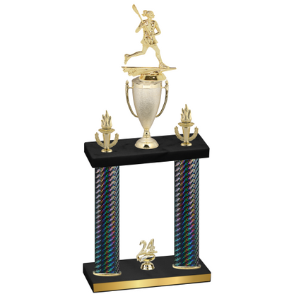 Double Black Carbon Fiber Year Lacrosse Trophy