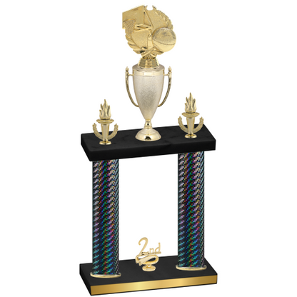 Double Black Carbon Fiber Second Place Basketball Trophy