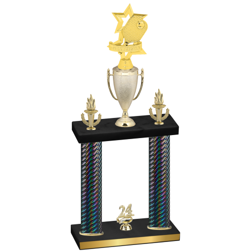 Double Black Carbon Fiber Year Pickleball Trophy