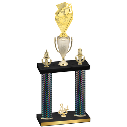 Double Black Carbon Fiber Third Place Pickleball Trophy