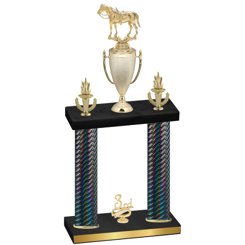 Double Black Carbon Fiber Third Place Horses Trophy